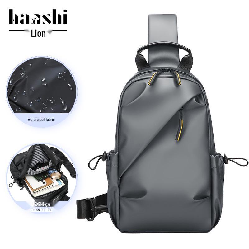 

Стильная и прочная трансграничная нагрудная сумка: Вместительная, износостойкая, портативная сумка-мессенджер для путешествий и поездок на работу серый