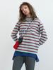 ENZO BLUES Striped Half Neck Lst (Multi)