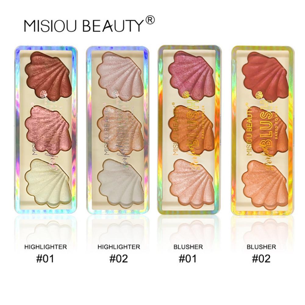 Shell-Puder-Lidschatten-Puder ist zart, ohne fliegenden Puder, um die Hautfarbe aufzuhellen, Perlmutt-Reparatur, Hochglanz-Rouge-Grillplatte