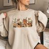 Pumpkin Spice Coffee Lover Women Fall Cozy Horror Sweatshirt Pullover Halloween Clothes