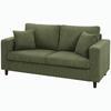 Loveseat Sofa With Wide Seat Corduroy 2 Seater Couch With Deep Seat Spring Cushion Green