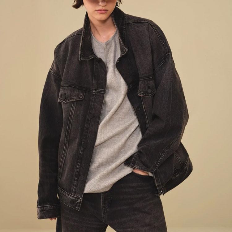 Fear of God Essentials SS22 Denim Jacket 'Black' Men's FOG-SS22-291