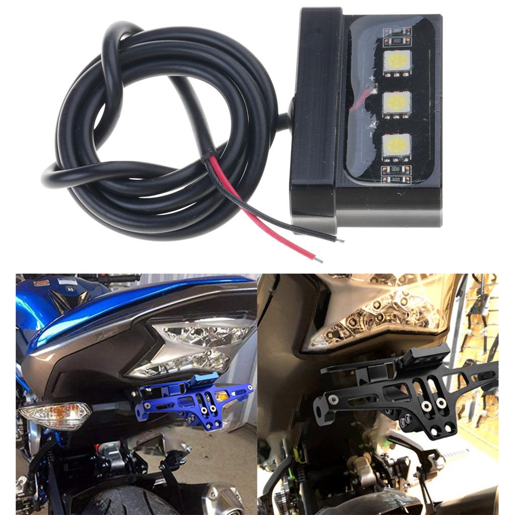 Waterproof Tail License Plate Light Motorcycle LED License Plate Light Aluminum Number Plate Lamp Motorbike Accessories