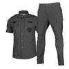 Workwear Set Men Combat Elastic Pocket Man Security Cargo