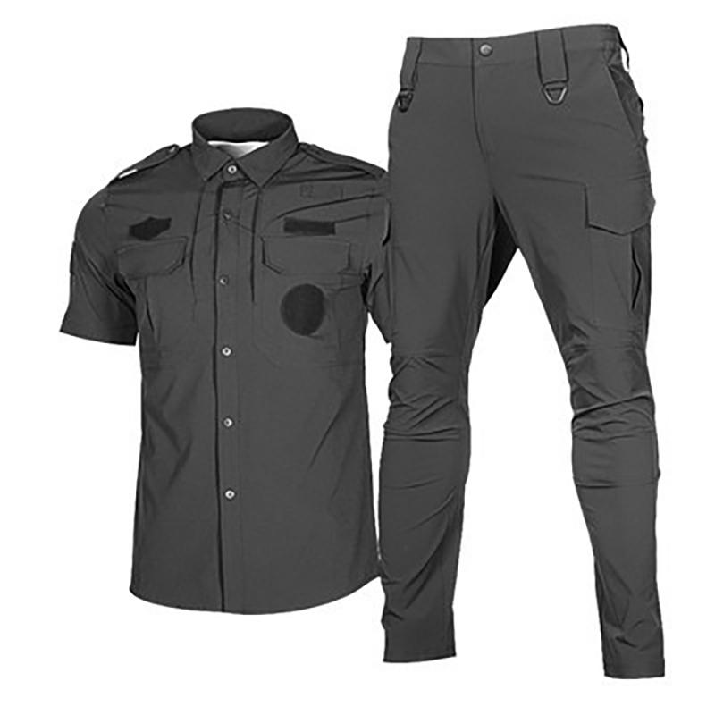 Workwear Set Men Combat Elastic Pocket Man Security Cargo