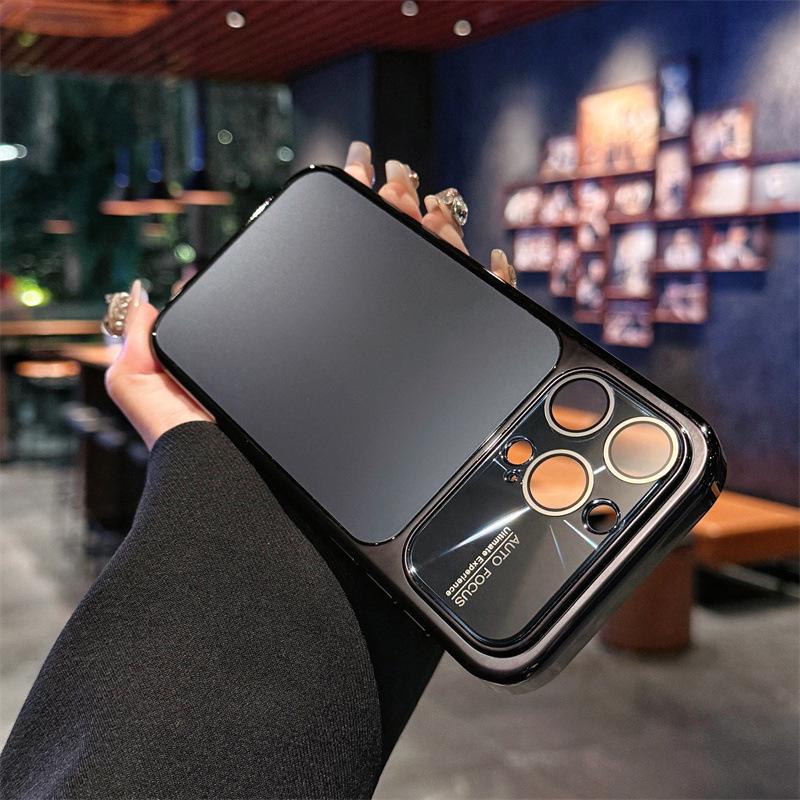Electroplated Matte Laser iPhone 16 Pro Case - Large Window, Drop-Proof PC Protective Cover for iPhone 15/14