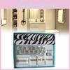 Geometric Patterned Polyester Bathroom Curtain And Rug Set With Hooks For Bathroom Styling
