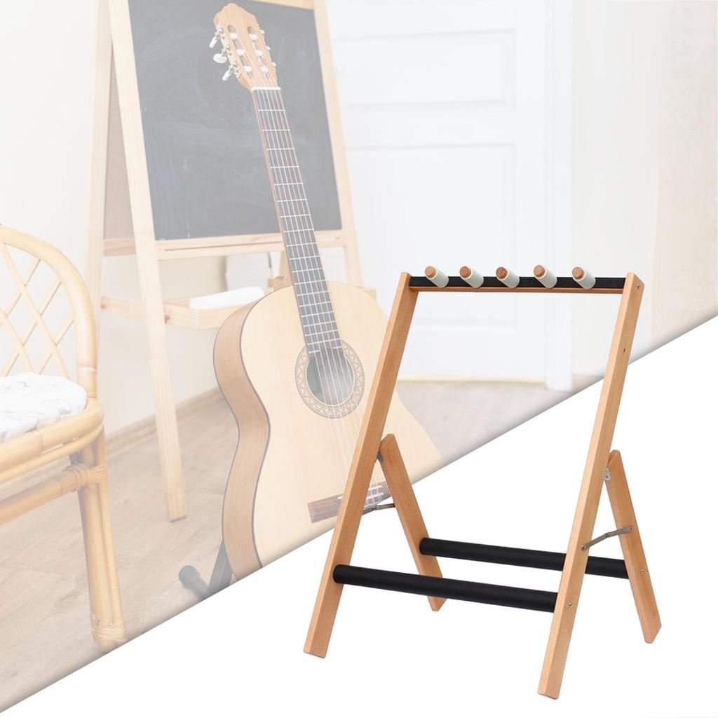 Multiple Guitar Stand Non Scratch Padding Portable Folding Removable Retainers Guitar Holder Wood for Case Bass Guitar Bag Home