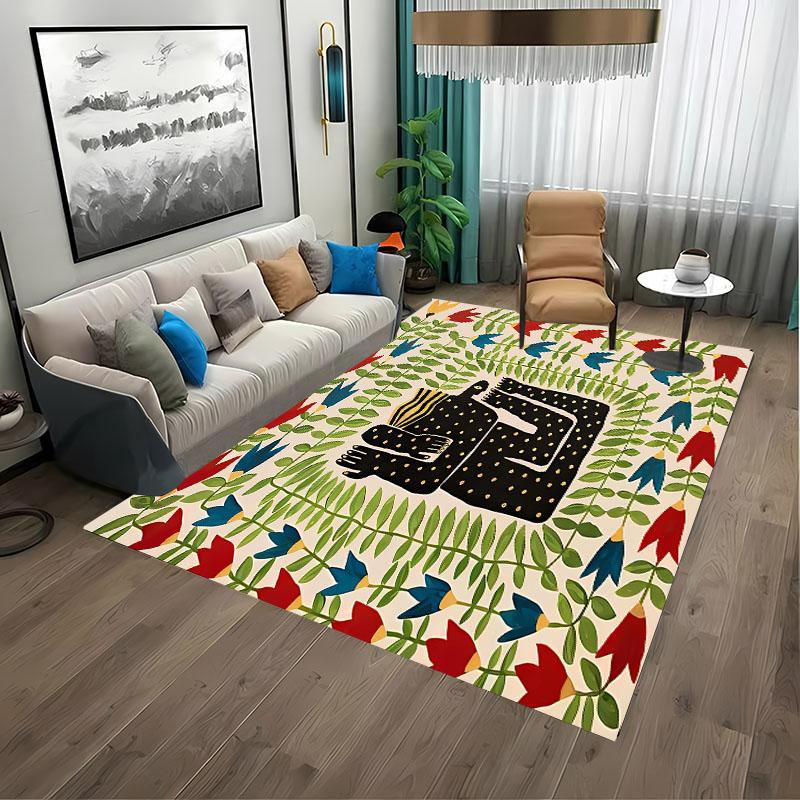 Classic Vintage Art Ancient Egypt Colorful Abstract Animal Area Rugs for Living Room Bedroom SofaDoormat Decor,Kids Non-slip Mat