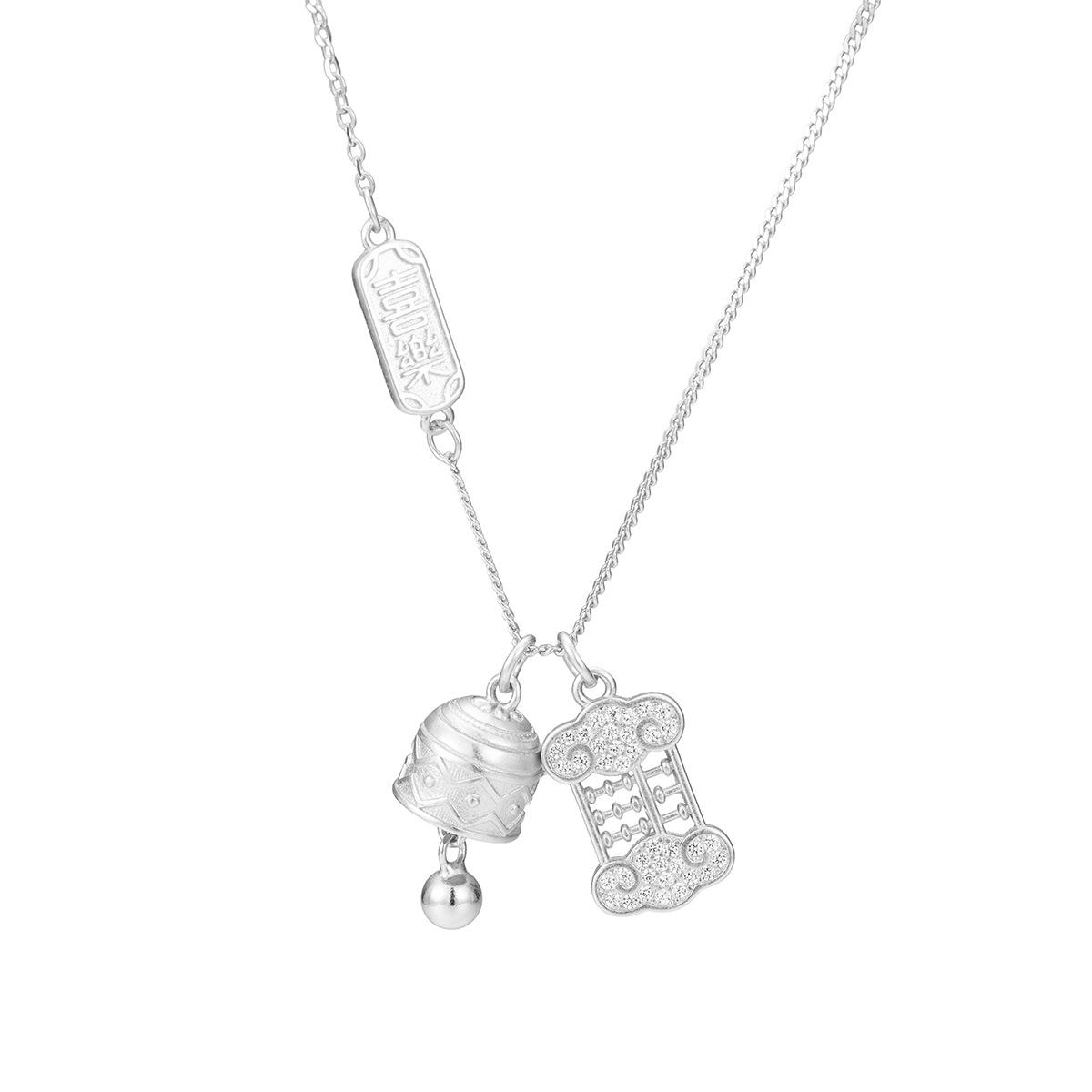 

Ожерелье-колокольчик-абак из стерлингового серебра 925 пробы, женское, мир и радость, музыка ветра, аксессуары-абак, цепочка-чокер 925 silver