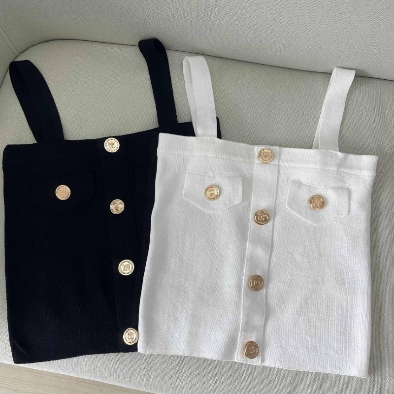 

ITOOLIN летние вязаные укороченные топы на пуговицах женские повседневные эластичные тонкие сексуальные стильные топы-трубы женские Y2K