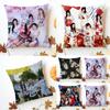 Idol Group Dynamic K-Kiiikiii Cushion Cover Washable Linen Pillowcase Soft For Sofa Bed Cozy Home Room Decor