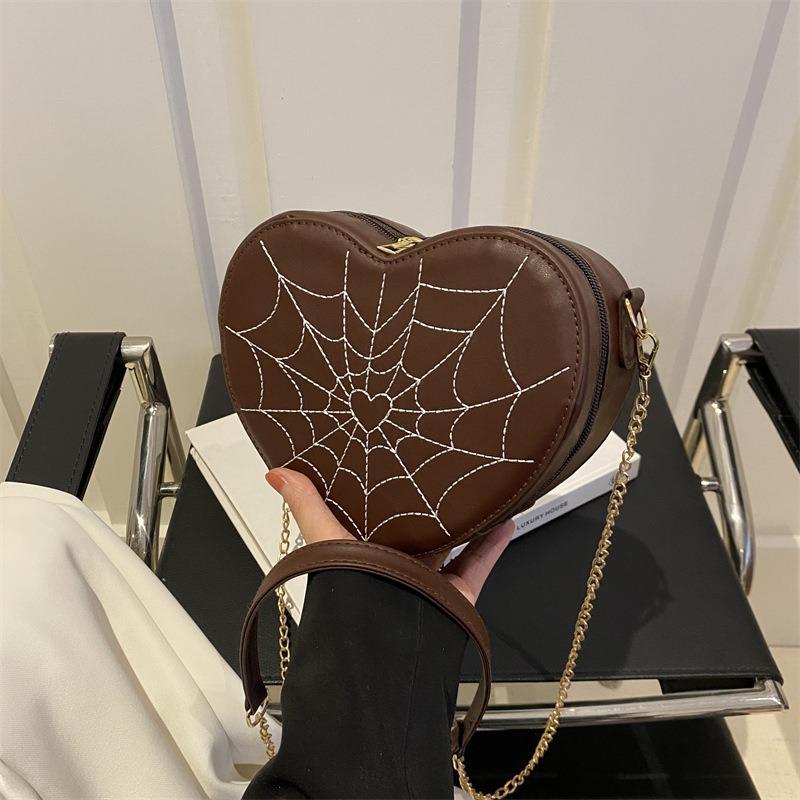 Premium Sense Cute Peach Heart Box Bag Women's Summer New Fashion Shoulder Bag Messenger Bag