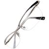 ZIGs Reading Glasses Sunglasses Men Women Intellectual UV400 UV Cut Image Change Casual Formal Business Clear Lenses Metal Half-rim Case (gldm00)