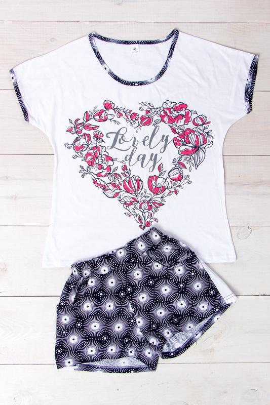 Set pigiama da donna (T-shirt + Pantaloncini) – Maglia Morbida & Stampa Allegra, Estate, 8072-002-33 HC