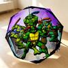 Turtles Power 8 Ribs 3Fold Black Glue Uv Protection Umbrella Sun Protection Rainproof Compact Folding Umbrella For Travel Daily Use C923615
