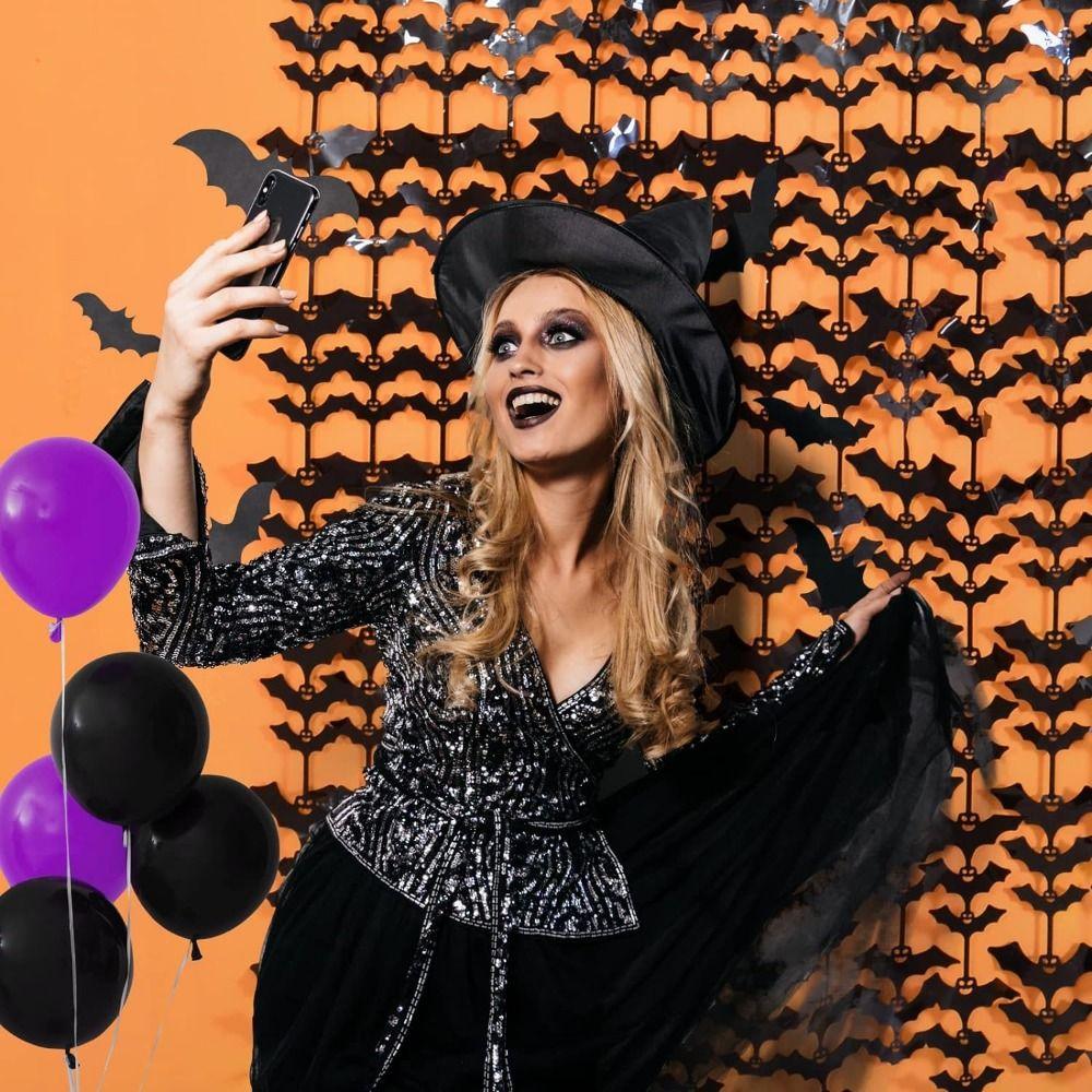 Hanging Halloween Party Backdrop Easy To Install Streamers Curtains  Outdoor