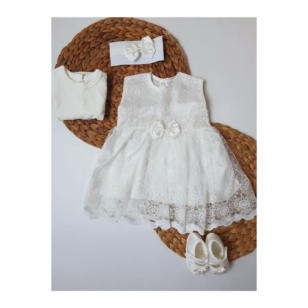 Baby Girl 4 Piece Mevlt Dress, Baby Girl Gift Lace Princess Dress