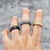 Vintage Rotatable Rune Ring For Men Women Steel/Black/Gold Stainless Steel Nordic Rings Fashion Charm  Accessoires Gift
