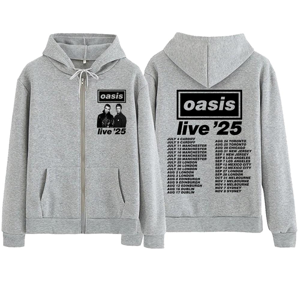 

Oasis Live 25 Tour Zip Up Hoodie for Fan Hoodies Sweatshirt Unisex Y2k Zip Hoodie Harajuku S