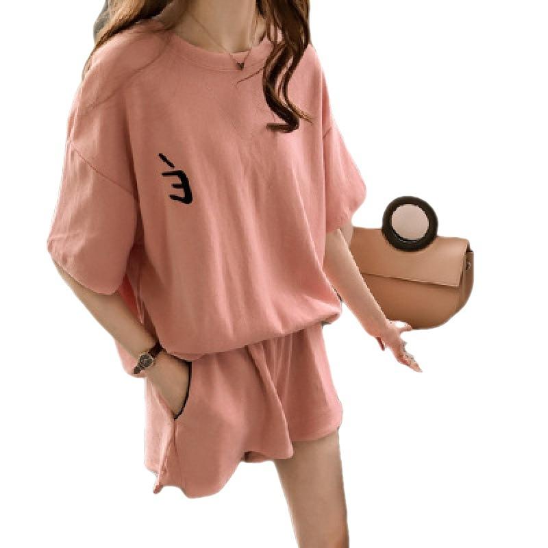 Sports Suit Women's Summer Large Size Loose Student Short-sleeved Shorts Two-piece Set Women's Trendy Fashion Suit
