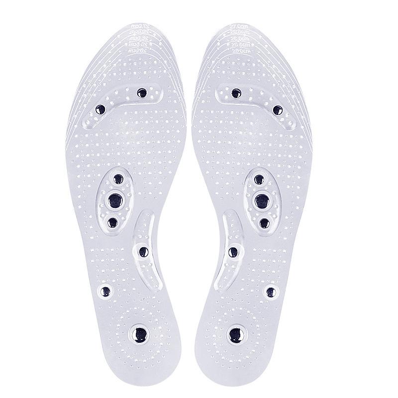 Прозрачная терапевтическая магнитная стелька 8 магнитов Мужская и женская Дышащая Спортивная и повседневная Амортизирующая ПрактичнаяДизайн S прозрачный