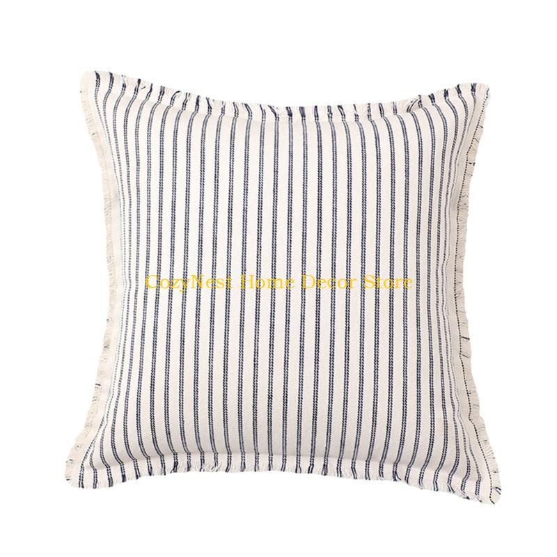 92MF Pillow Case Cushion Cover with Blue Black Light Gray Stitching Optional 1PC