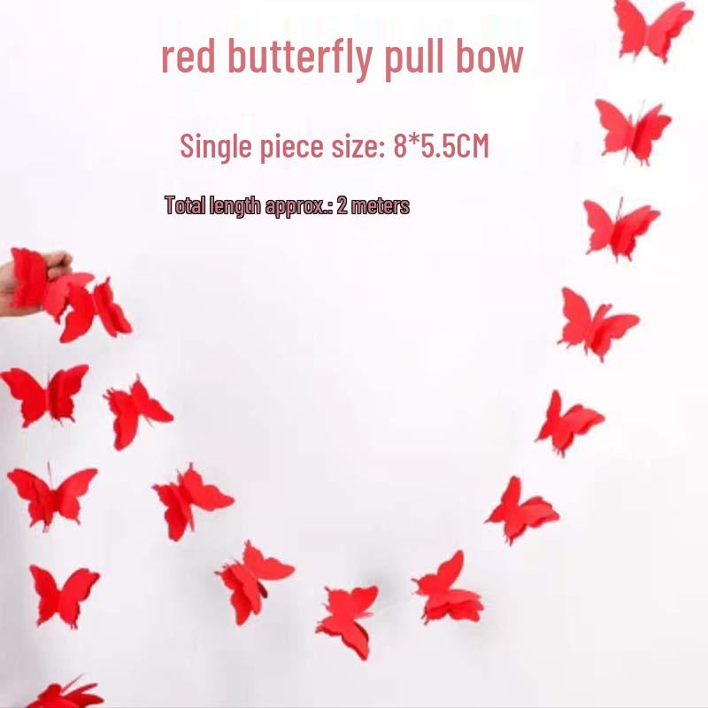 Colorful 3D Paper Butterfly Garland for Party, Wedding, and School Decoration