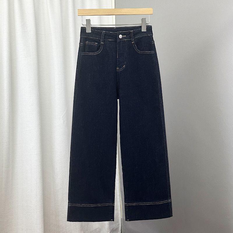 

145 Women s Petite Wide Leg Jeans - Summer 2026 Collection: Retro Elastic Straight Leg Pants for a Taller Look. S [Recommended 80-95 jin]