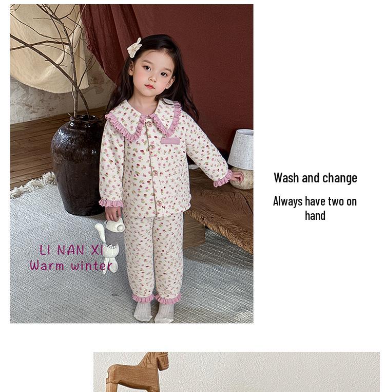 88231 Girls' Fleece Pajama Set: Autumn/Winter 2025, Cozy Homewear for Small & Medium Children