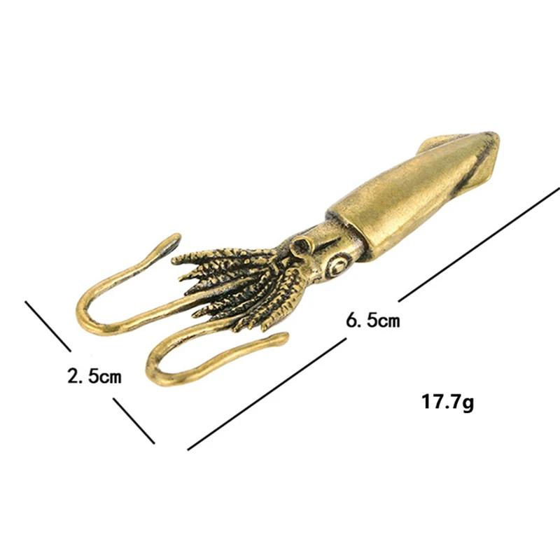 

Антикварная латунная статуэтка кальмара, украшение для домашнего стола, ретро-медные фигурки животных, миниатюры, офисные чайные украшения для домашних животных, поделки, подарок