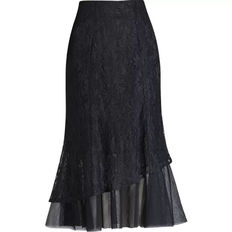 Lace Skirt Mesh Skirt Irregular Fishtail Skirt Women's Spring/summer High Waist Hip Hugging Skirt