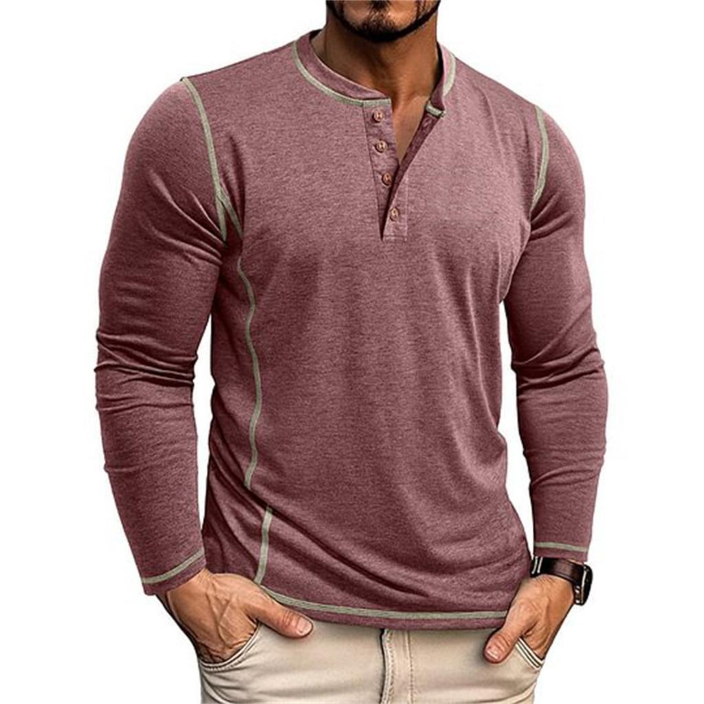Men S Long Sleeve Henley T Shirt Casual Top