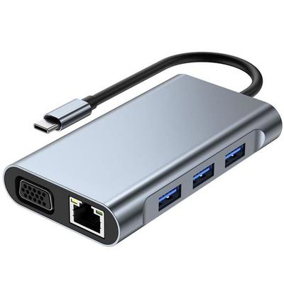 USB-C Adapter - 8-in-1 Hub - HDMI 4K - VGA - USB 3.0 - Gigabit Ethernet