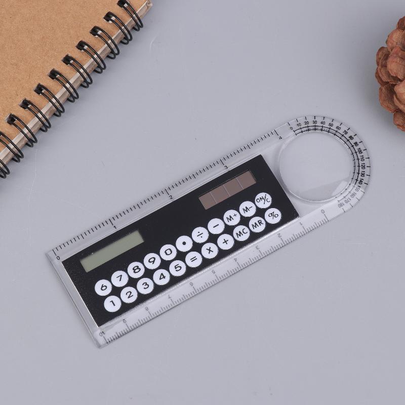 New 10cm Ruler Calculator Solar Card Mini Calculation Student Arithmetic Multifunctional Calculator Computer Digital Caliper