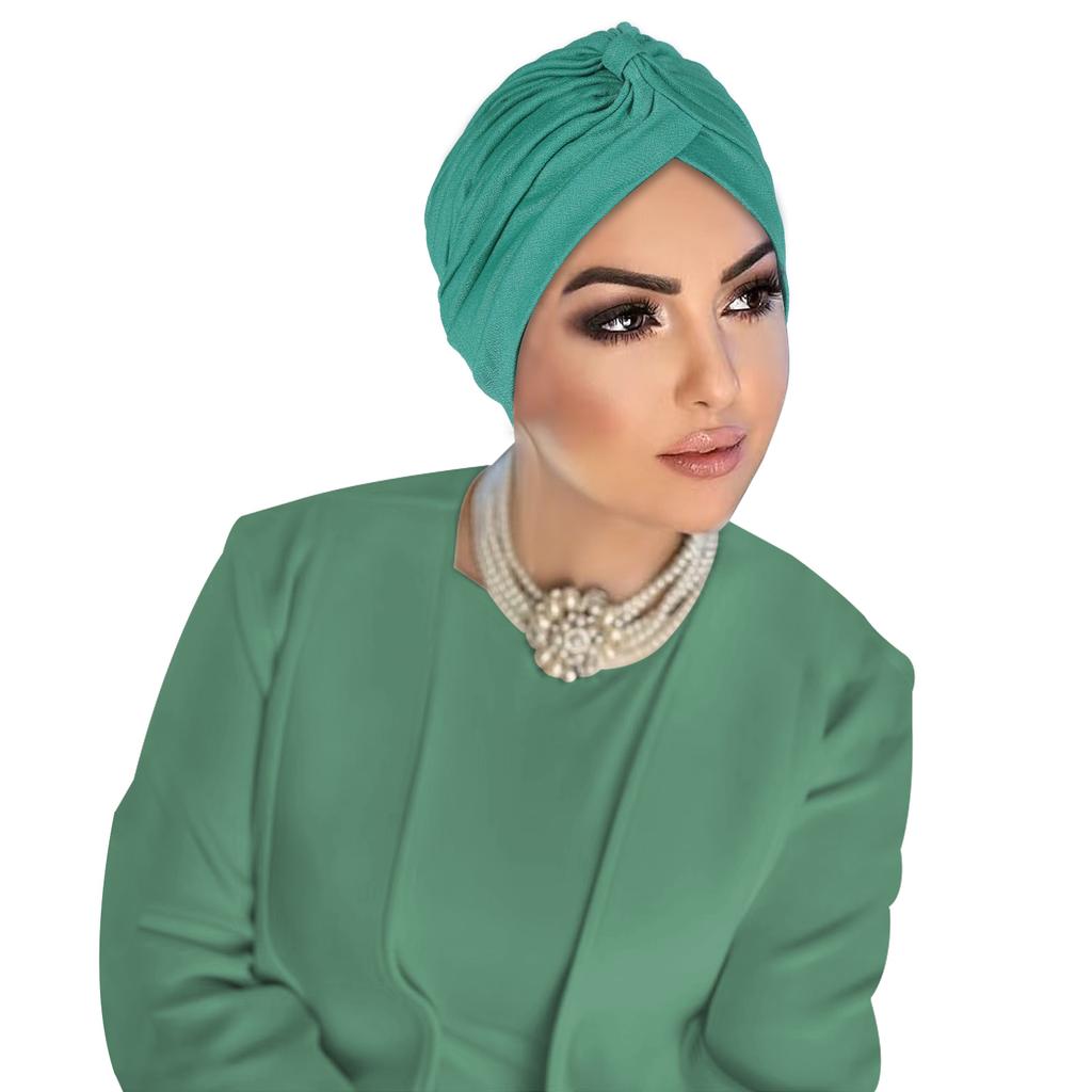Indian Hat Twist Knot Turban Women Muslim Inner Hijab Beanies Bonnet Hair Loss Headscarf Bandanas Chemo Cap Solid Color Headwrap