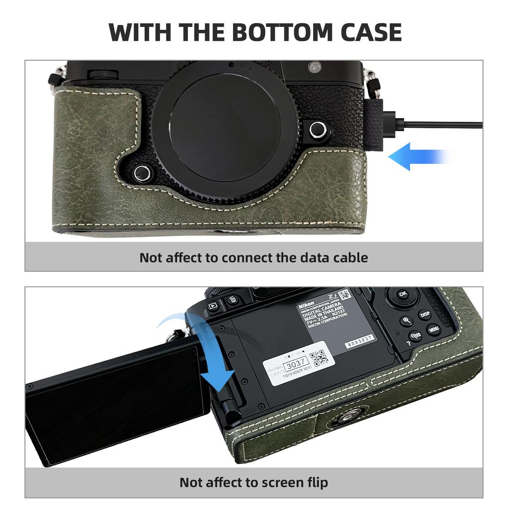 Portable Camera Protective Case Retro Style Camera Case Carry Bag Opening Bottom Design with