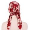 New Muslim Women Soft Turban Hat Headbands Pre-Tied Head Scarf Printed Ladiess Cotton Chemo Cap Inner Hijabs Hair Accessories