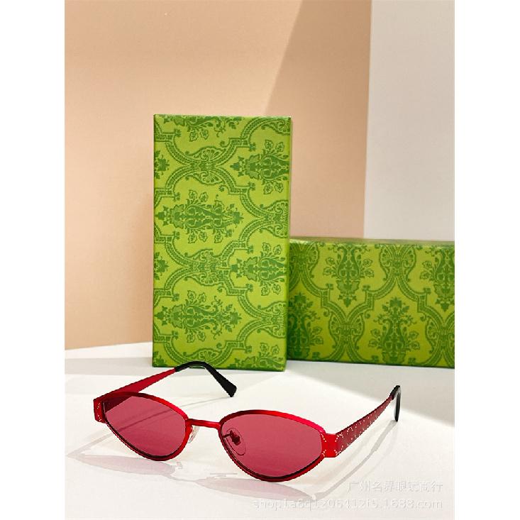 Luxury designer sunglasses, oval-shaped sun glasses for women, fashionable metal sunglasses for men, can be made with prescription lenses 1853S