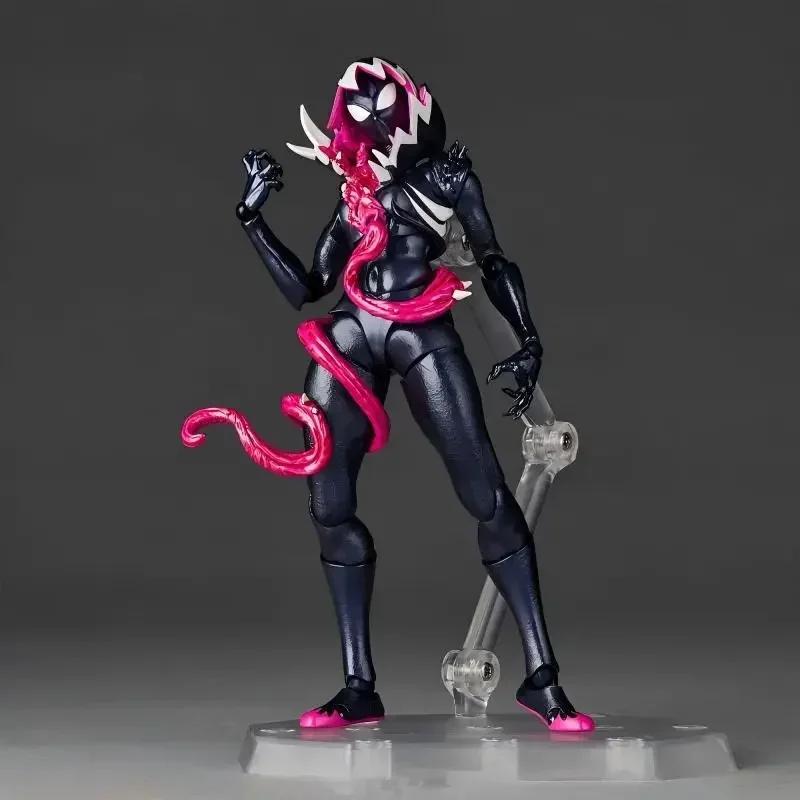 Symbiote Gwenom Action Figure Kaiyodo Revoltech Amazing Yamaguchi Venomized Gwen Stacy Anime Model Gift Toys NEW KO Poseable Articulated Scale