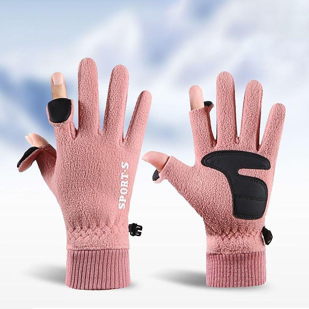 Windproof Touch Screen Gloves Thicken Finger Flip Cover Gloves 2023 New Ski Gloves  Autumn Winter