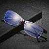 Anti -Blue Light Alloy Half Frame Bussiness Myopia Glasses Men Women Near Sight Eyeglasses Prescription Diopter 0 -1 .0 -1 .5 -6 .0
