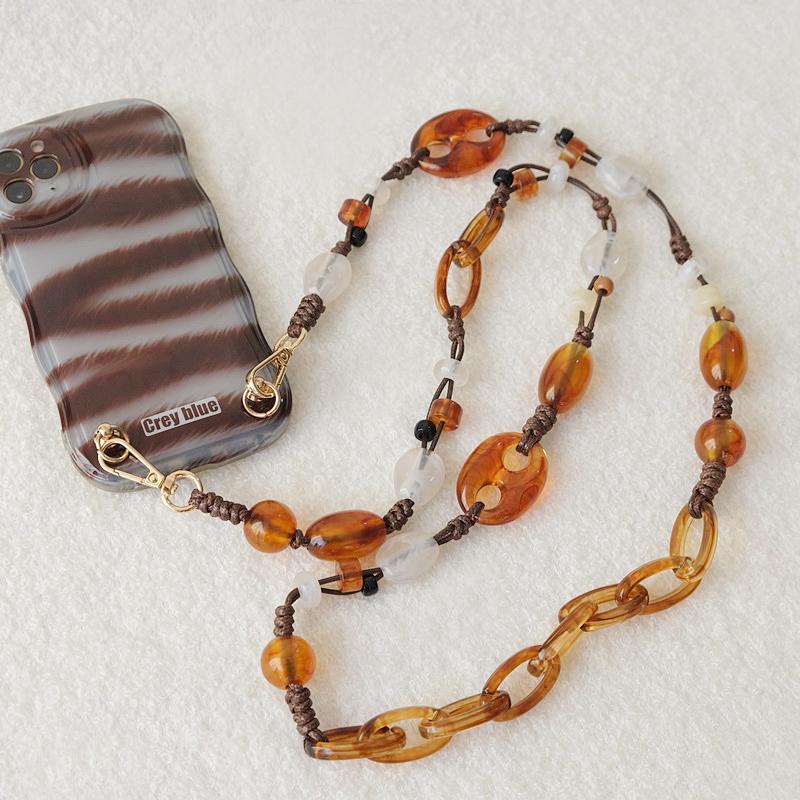 Nuevo accesorio para teléfono, cadena larga antipérdida para teléfono móvil, universal, con cuentas, para hombro, cuello, bandolera, funda para teléfono, cadena