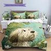 Bee Dog Pattern Bedding Quilt Set  Home Decoration  Gift (1 * duvet cover + 2 * pillowcase  without core)