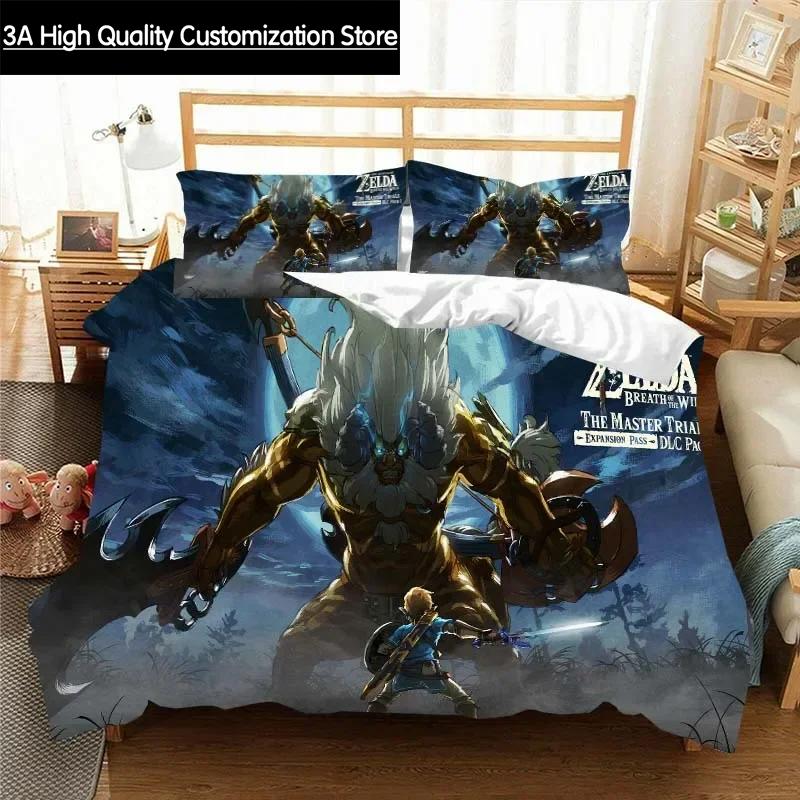 Z-Zelda Pattern Quilt Cover Pillowcase Bedding Two or Three Piece Set Multi Size Comforter Set Duvet Cover Bedding Sets
