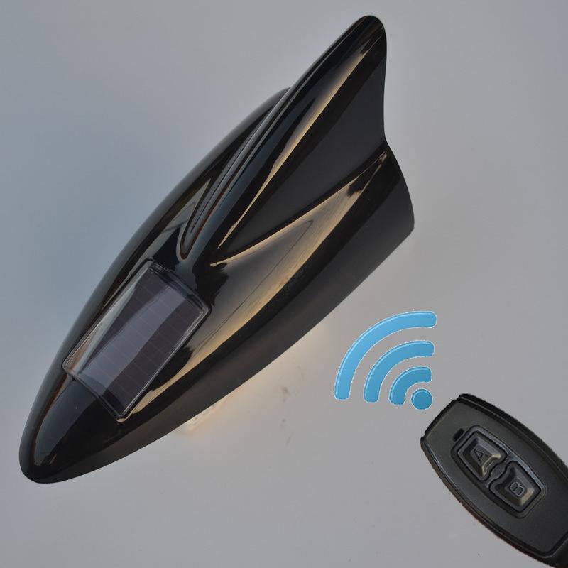 Colorful Shark Fin Solar-Powered Car Roof Antenna Light with Magnetic Tail Wing