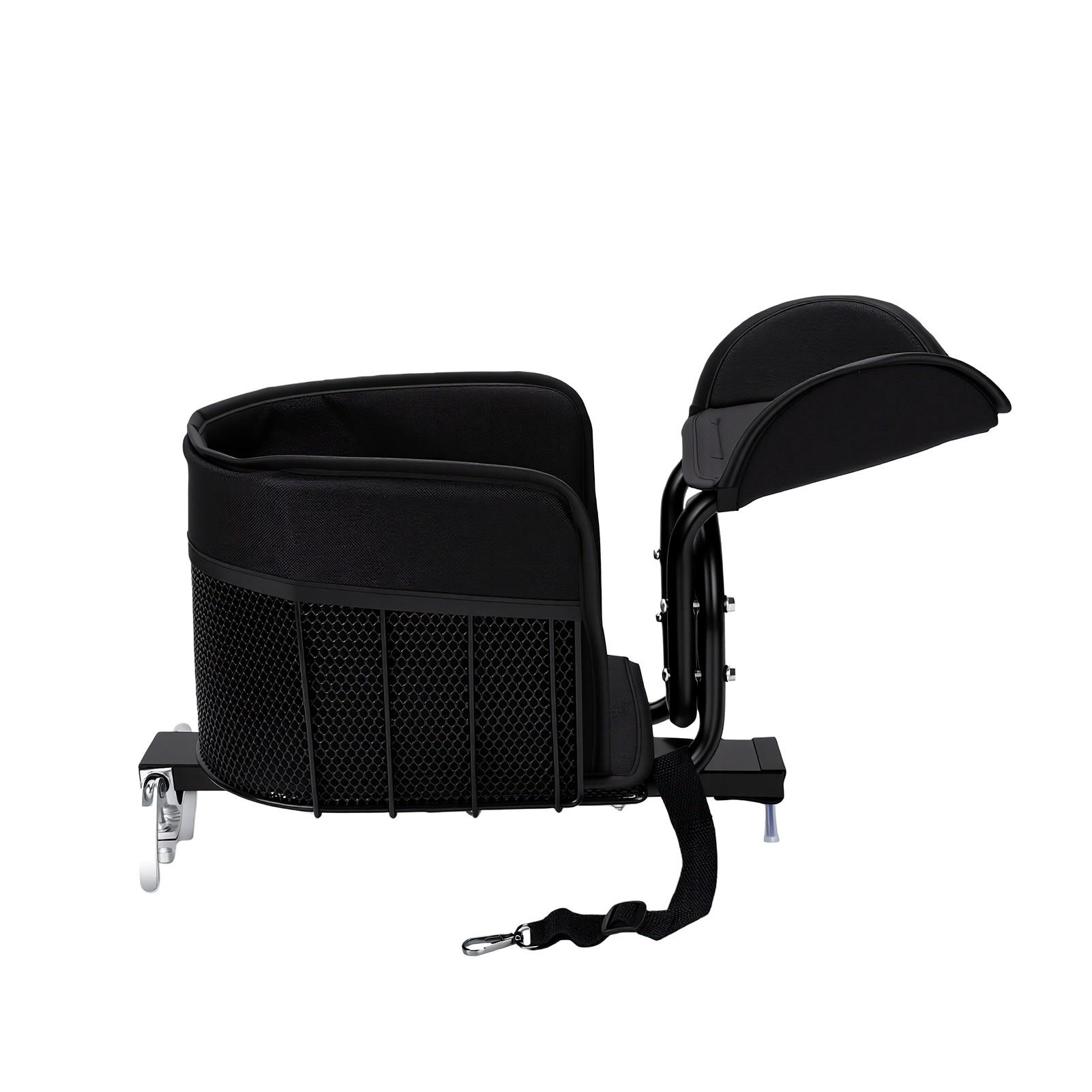 Hondenvouwmand Fietsmand voor Kleine Kat Hond Zacht Schuimkussen IJzeren Frame Stabiel voor Montage op Stuurpen Binnenin black