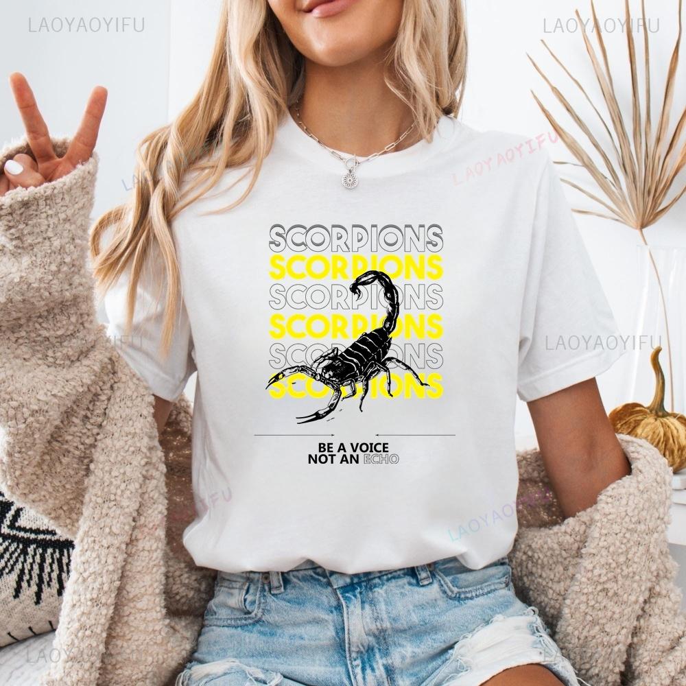 Loose and Retro Scorpions Rock Band Summer Y2K Short-sleeved Shirt Suitable for Both Men and Women, Large Size T-shirt