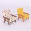 Realistic 1/12 Scale Dollhouses Sofa Soft Cloth Cover Wooden Base Simple Couch Model Furniture Accessory