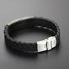 European & American Fashion Men's Silicone & Stainless Steel Engraved Bracelet